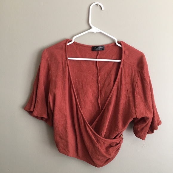 Zara Tops - Zara Burnt Orange Wrap Top